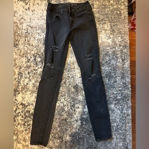 Black ripped skinny jeans from American eagle